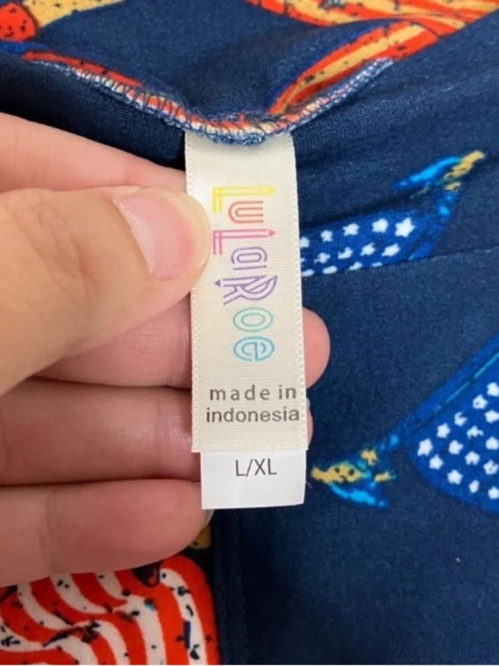 LuLaRoe Kids 4th of July America patriotic Uncle Sam leggings L/XL